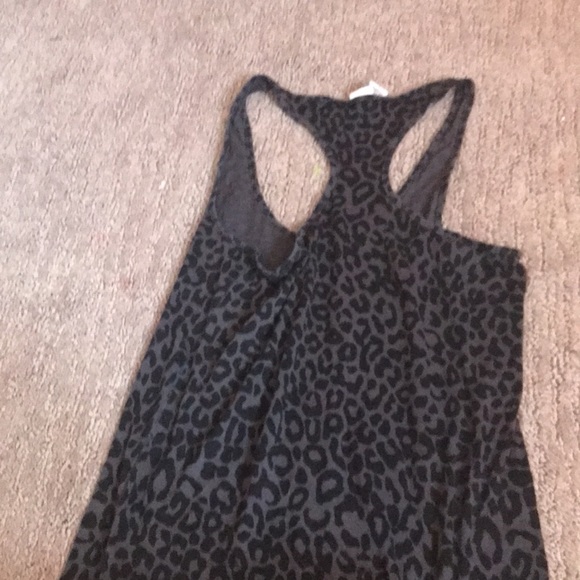 Black leopard print tank top. It’s brands are PINK Victoria Secret - Picture 3 of 4